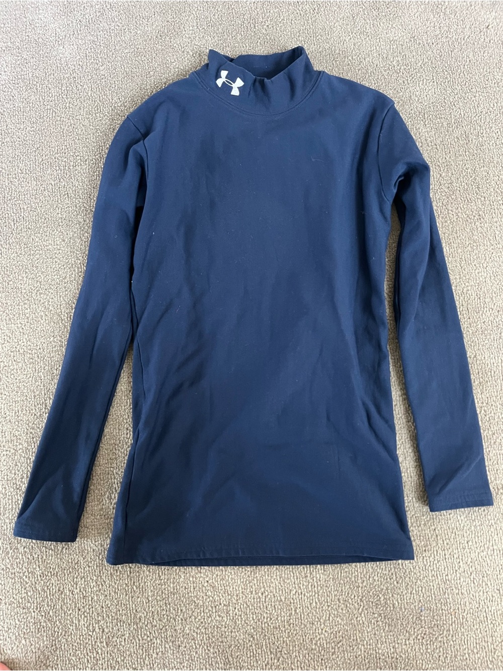 Under Armour Navy Cold Gear Mock-Neck Long Sleeve Top